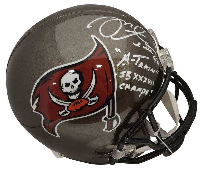 Mike Alstott Signed Tampa Bay Buccaneers Full Size Replica Helmet with Inscriptions (Beckett/BAS)
