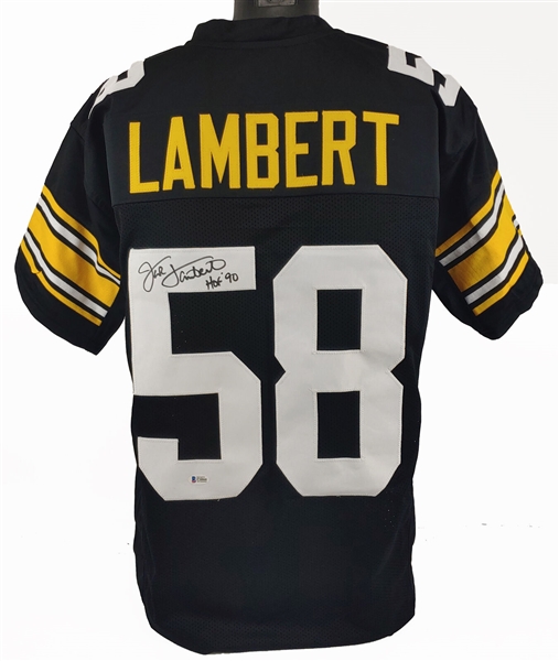 Jack Lambert Signed Pittsburgh Steelers Style Jersey with "HOF 90" Inscription (Beckett/BAS)