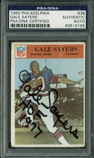 Gale Sayers Signed 1966 Philadelphia Rookie Card (PSA/DNA Encapsulated)