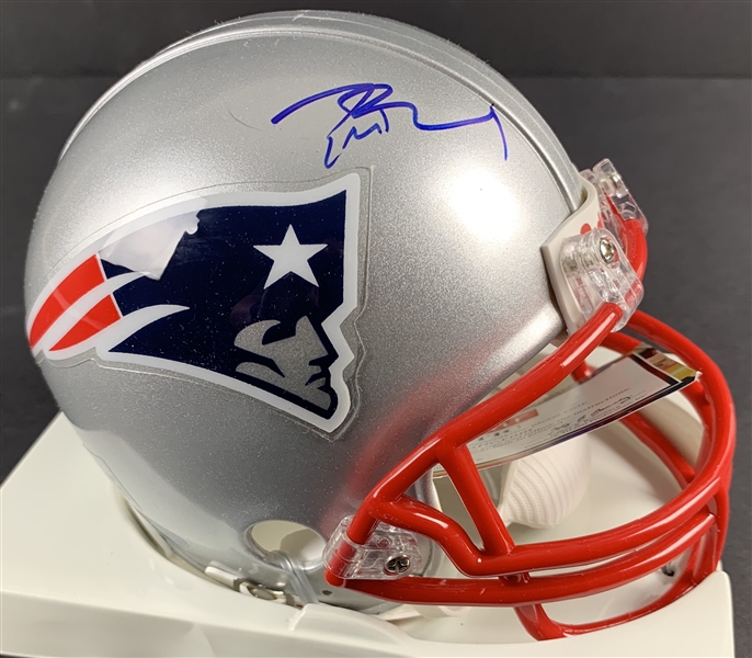 Tom Brady Signed New England Patriots Mini Helmet (Beckett/BAS, JSA & TriStar)