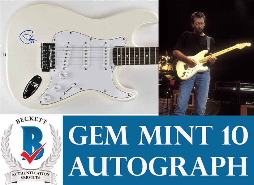 Eric Clapton Desirable On-the-Body Signed Stratocaster Style Guitar (Beckett/BAS GEM MINT 10!)