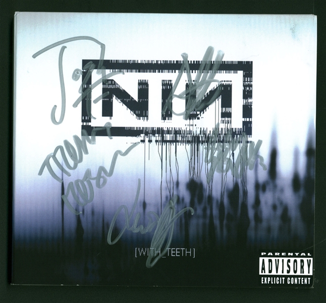 NIN: Nine Inch Nails Group Signed "With Teeth" CD Cover w/ Reznor & Others! (Beckett/BAS & JSA)