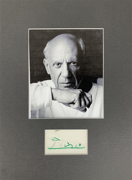 Picasso Signed 2" x 3.5" Matted Album Page (Beckett/BAS Guaranteed)