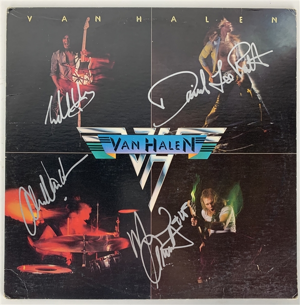 Van Halen Rare Group Signed Self Titled "1" Album (Beckett/BAS Guaranteed)