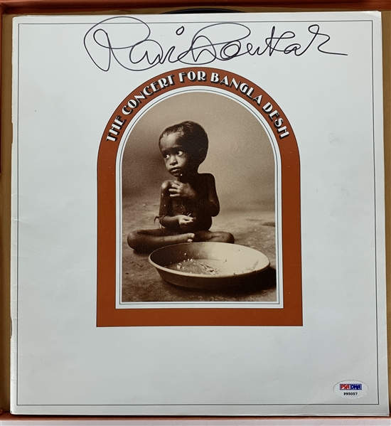 Ravi Shankar Signed Booklet from "Songs for Bangladesh" Box Set (PSA/DNA)