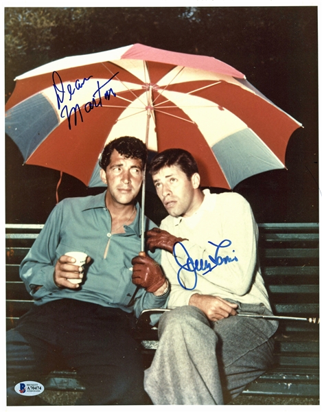 Dean Martin & Jerry Lewis Signed 11" x 14" Color Photo (Beckett/BAS)