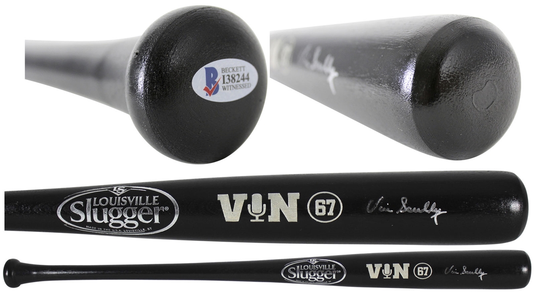Vin Scully Signed Louisville Slugger Custom Baseball Bat (BAS/Beckett)