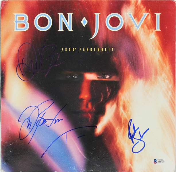 Bon Jovi Group Signed "7800 Fahrenheit" Album w/ 4 Signatures! (Beckett/BAS