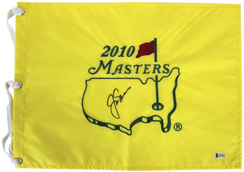 Jack Nicklaus Signed 2010 Masters Souvenir Pin Flag (Beckett/BAS)