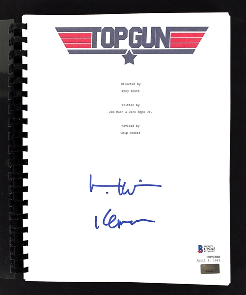 Val Kilmer Signed "Top Gun" Movie Script (BAS/Beckett)