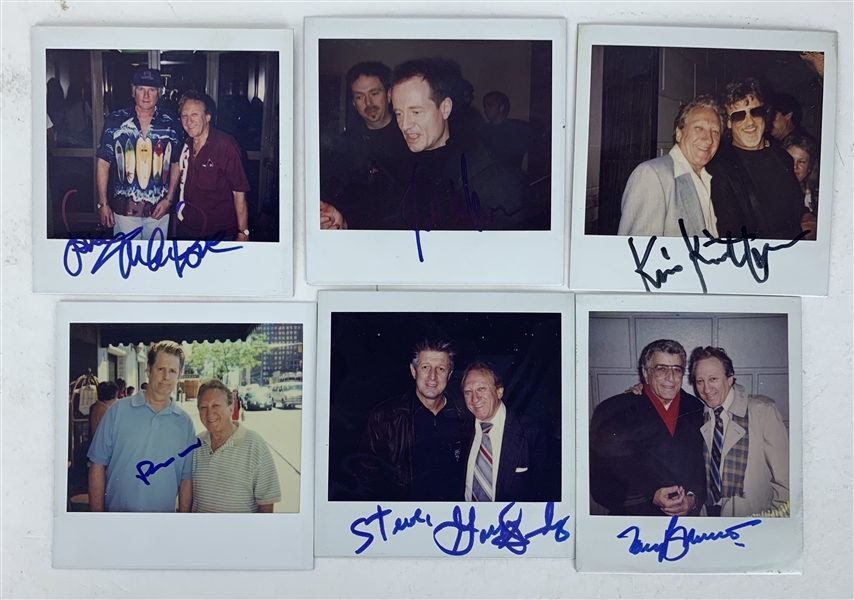 Music Icons Lot of Six (6) Signed 3.5" x 3.5" Photographs w/ John Paul Jones, Brian Wilson & Others! 