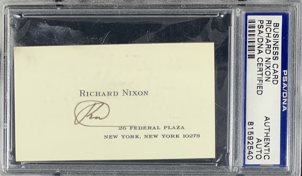 President Richard Nixon Signed Personal Business Card (PSA/DNA Encapsulated)