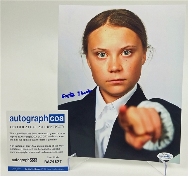 Greta Thunberg RARE In-Person Signed 8" x 10" Color Photograph (ACOA)