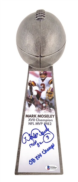 Mark Moseley Signed & Inscribed Vince Lombardi Replica Trophy (Beckett/BAS)