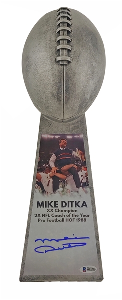 Mike Ditka Signed Vince Lombardi Replica Trophy (Beckett/BAS)