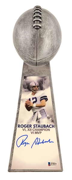 Roger Staubach Signed Vince Lombardi Replica Trophy (Beckett/BAS)