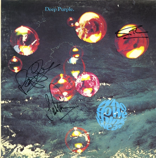 Deep Purple Group Signed "Who Do We Think We Are" Record Album Cover w/Glover, Paice & Gillan (REAL/Epperson)