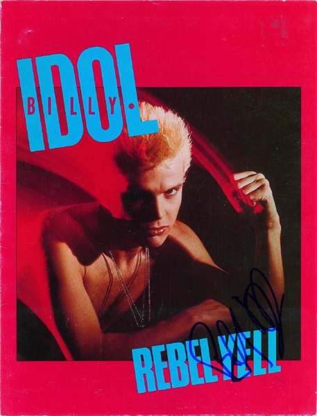 Billy Idol: Lot of Two (2) Signed Items with Press Kit & Promo Card (John Brennan Collection)(Beckett/BAS Guaranteed)