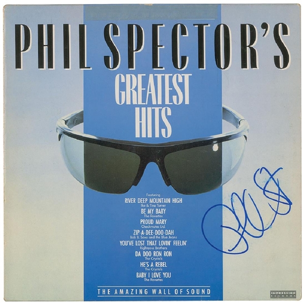Phil Spector & The Ronettes Signed "Greatest Hits" Record Album Cover (John Brennan Collection)(Beckett/BAS Guaranteed)