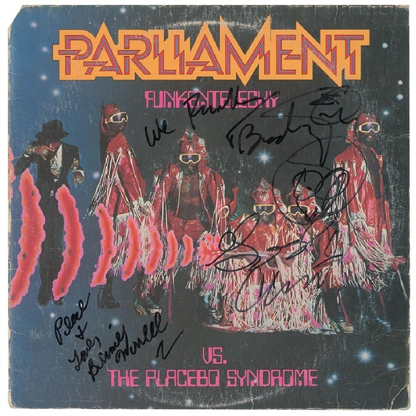 Parliament Group Signed "Funkentelechy" Record Album Cover (John Brennan Collection)(Beckett/BAS Guaranteed)