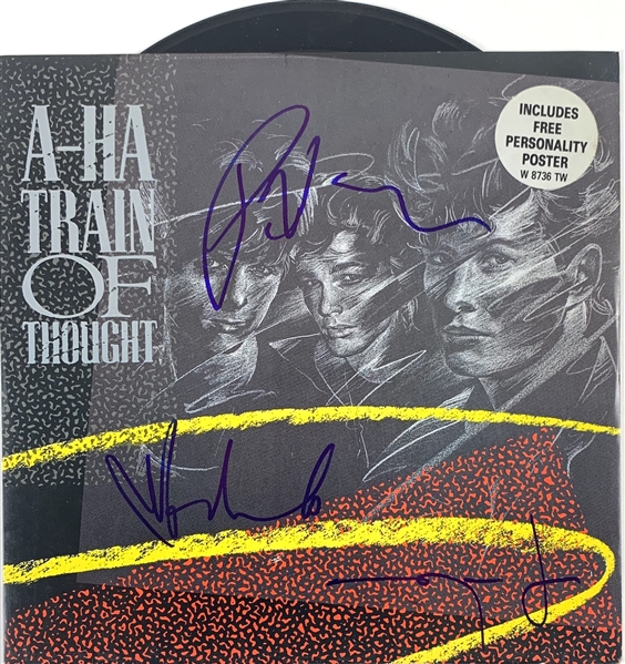 A-Ha Group Signed "Train of Thought" Single Album (John Brennan Collection)(Beckett/BAS Guaranteed)