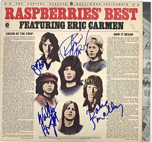 The Raspberries Group Signed "Raspberries Best" Record Album (John Brennan Collection)(Beckett/BAS Guaranteed)