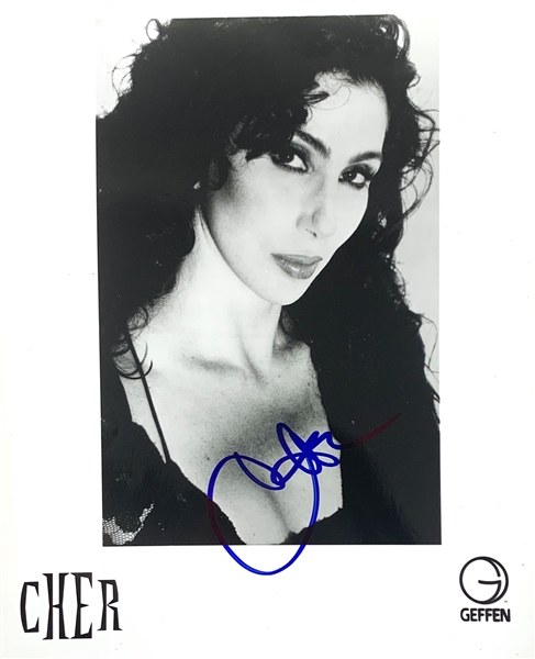 Cher Signed Geffen Records 8" x 10" Publicity Photo (John Brennan Collection)(Beckett/BAS Guaranteed)