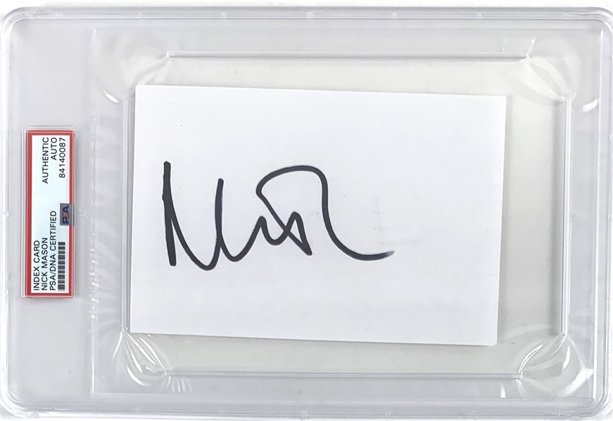 Pink Floyd: Nick Mason Signed 4" x 6" Index Card (PSA/DNA Encapsulated)