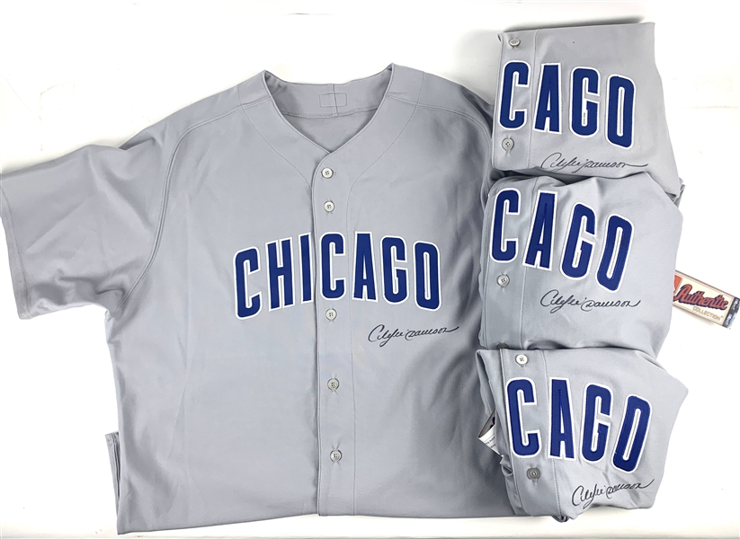Andre Dawson: Lot of Four (4) Signed Chicago Cubs Jerseys (Beckett/BAS Guaranteed)