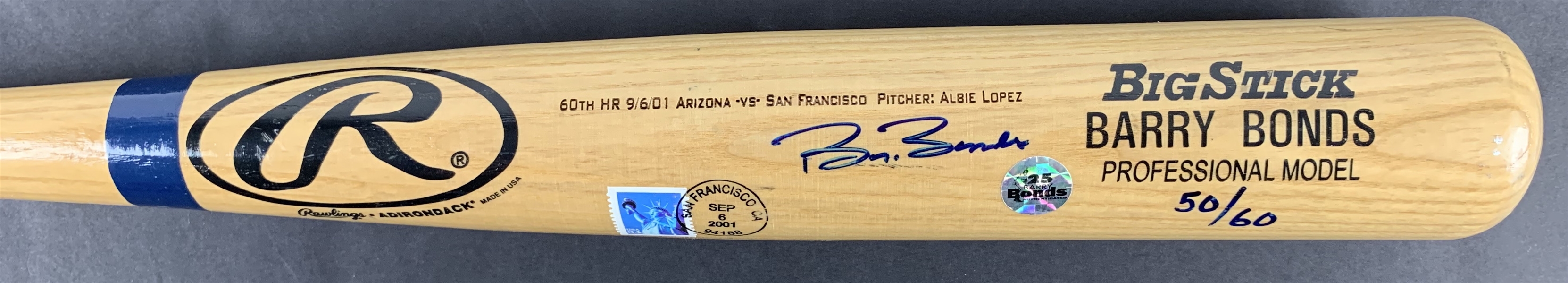 Barry Bonds Signed Ltd. Ed. 60th Home Run Commemorative Big Stick Baseball Bat (Player Holo & Goldin Sports Holo)