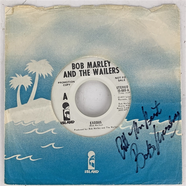 Bob Marley Signed Promotional Island Records "Exodus" 45 Album Sleeve (REAL/Epperson)