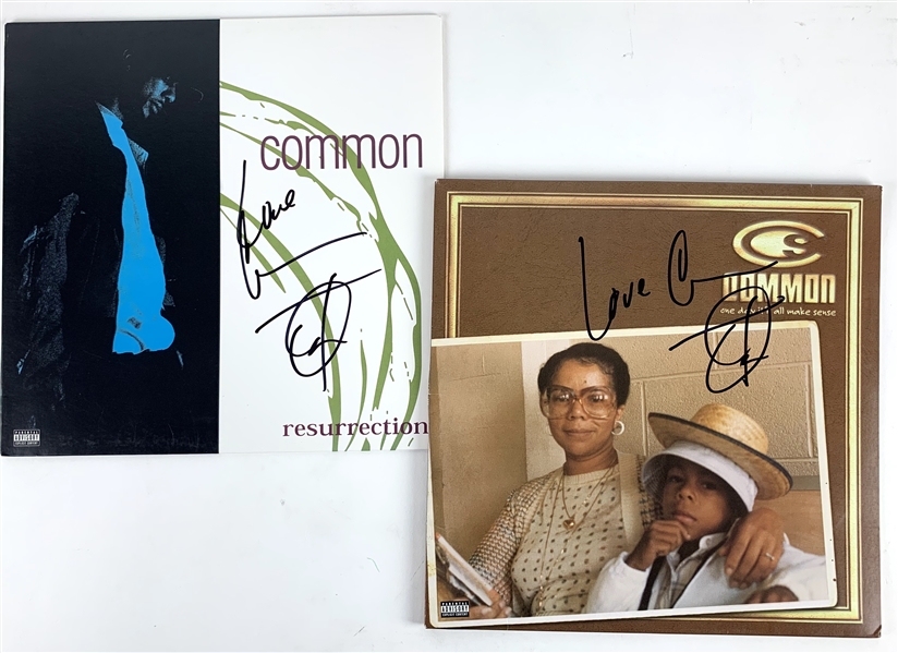 Common: Lot of Two (2) Signed Album Covers - "One Day Itll All Make Sense" & "Resurrection" (Beckett/BAS)