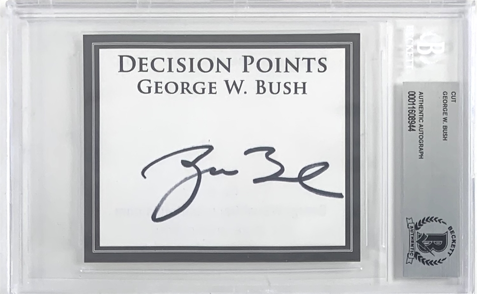 President George W. Bush Signed Book Plate (Beckett/BAS Encapsulated)