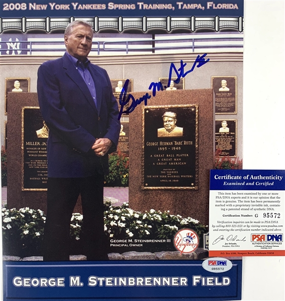 Yankees: George Steinbrenner Signed 8" x 10" Promotional Cardstock Photo (PSA/DNA)