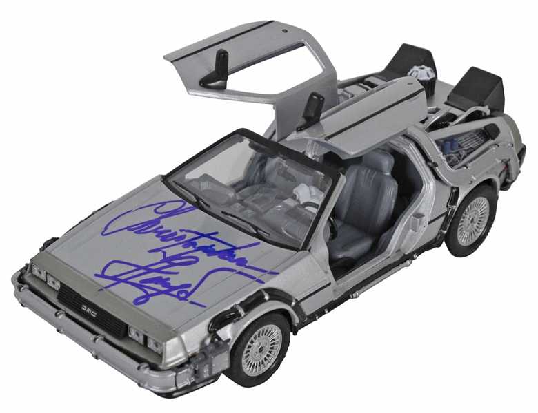 Back to the Future: Christopher Lloyd Signed Die-Cast 1:24 Delorean Model Car (Beckett/BAS)