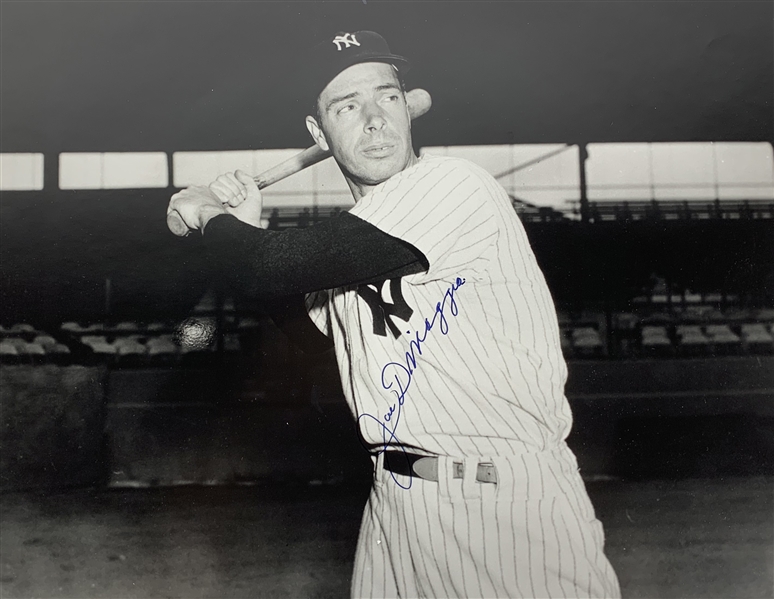 Joe DiMaggio Near-Mint Signed 16" x 20" Yankees Photograph (Beckett/BAS)