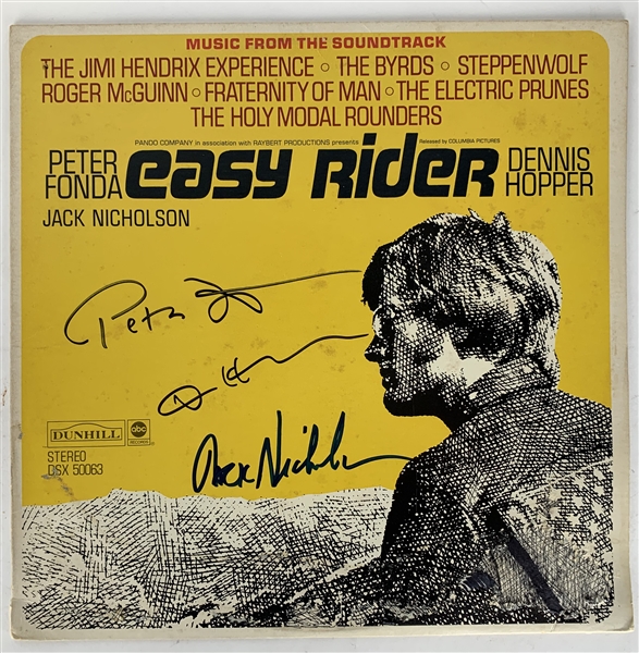 Easy Rider Near-Mint Signed Soundtrack w/ Nicholson, Fonda & Hopper! (Beckett/BAS)