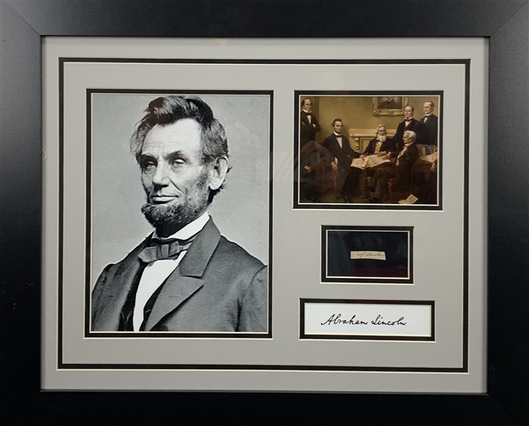 President Abraham Lincoln 20" x 24" Handwritten Word Framed Display (JSA)