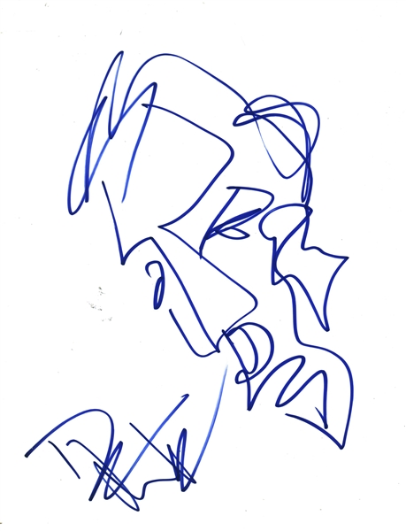 Dave Matthews Signed & Hand Drawn 8" x 10" Album Page Self Sketch! (John Brennan Collection)(Beckett/BAS Guaranteed)