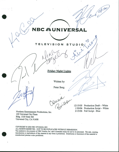 Friday Night Lights Cast Signed Script w/ 9 Signatures! (Beckett/BAS Guaranteed)