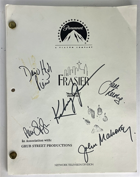 Frasier Cast Signed Script w/ 5 Members & Moose (Eddie) The Dog! (Beckett/BAS Guaranteed)