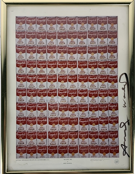 Andy Warhol Signed 9" x 12" Albright Gallery "100 Cans" Artist Print (Beckett/BAS Guaranteed)