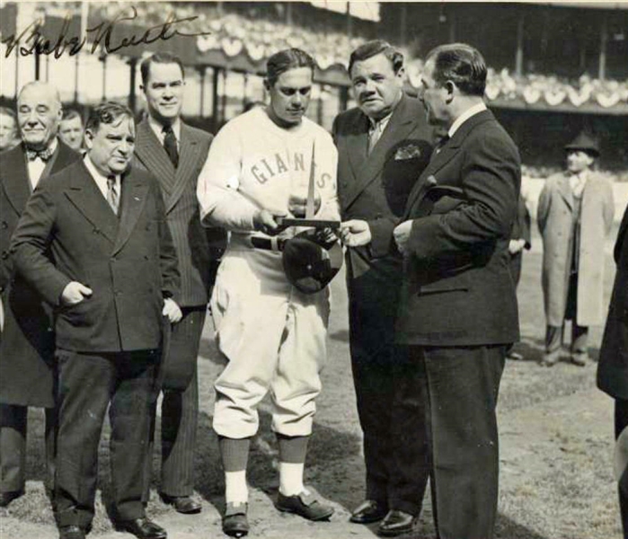 Babe Ruth Signed 7" x 10.5" Photograph from 1938 Opening Day (PSA/DNA)