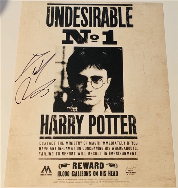 Daniel Radcliffe Signed Harry Potter "Undesirable No. 1" Poster (ACOA)