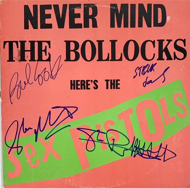 The Sex Pistols Superbly Signed "Never Mind The Bollocks" Record Album (John Brennan Collection)(Beckett/BAS Guaranteed)
