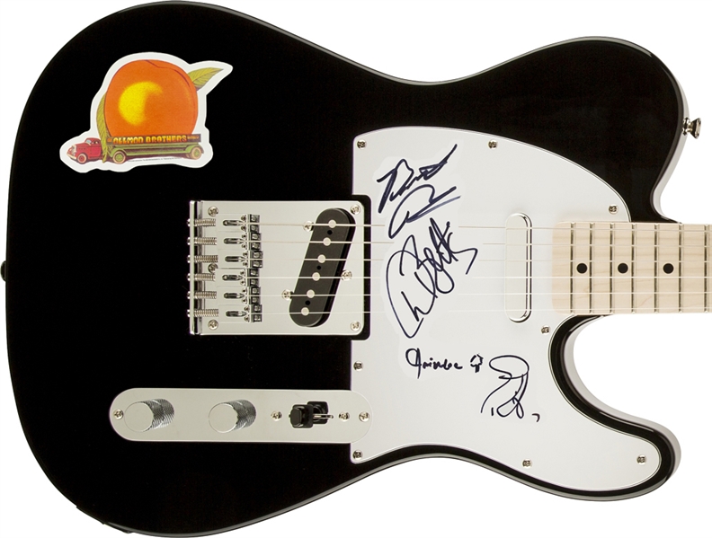 The Allman Brothers Band Group Signed Telecaster Style Electric Guitar with Custom Decal (John Brennan Collection)(Beckett/BAS Guaranteed)