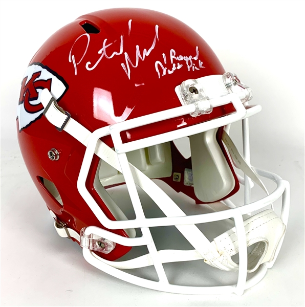 Patrick Mahomes Signed Kansas City Chiefs Full Size Replica Speed Model Helmet with Rare "1 Round Draft Pick" Inscription (Beckett/BAS)