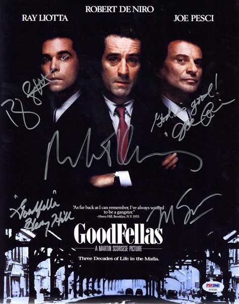 Goodfellas ULTRA-RARE Cast Signed 11" x 14" Photograph w/ De Niro, Scorsese, Hill & Others! (PSA/DNA)