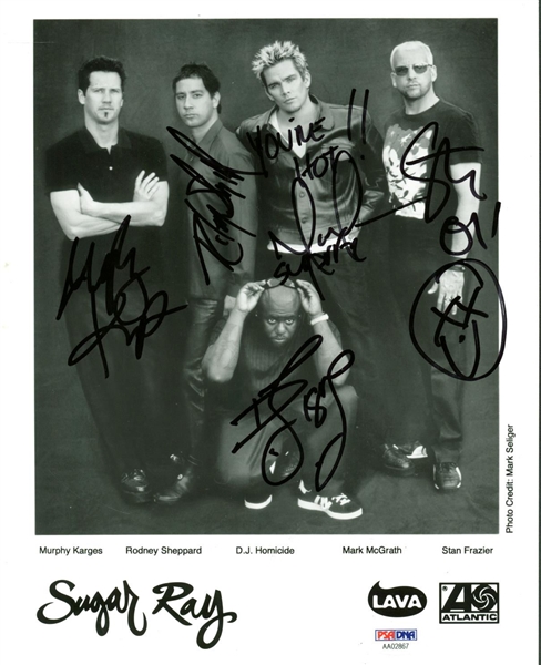Sugar Ray Group Signed 8" x 10" Promotional Photograph (PSA/DNA)