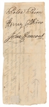 John Hancock Superbly Signed Promissory Note/Check (Beckett/BAS)
